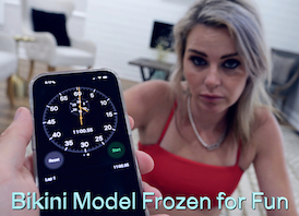 Bikini Model Frozen for Fun